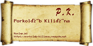Porkoláb Kiliána névjegykártya